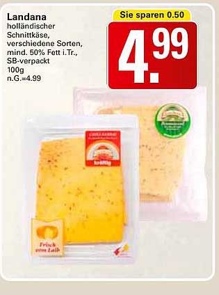 Landana holländischer Schnittkäse - verschiedene Sorten