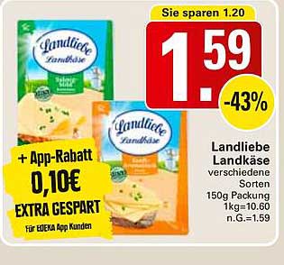 Landliebe Landkäse verschiedene Sorten 150g