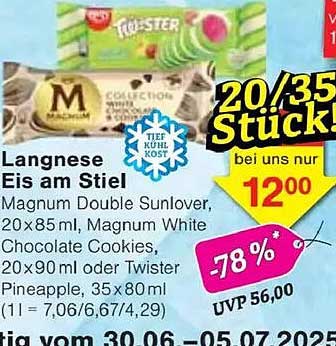 Langnese Eis am Stiel - Eine erfrischende Auswahl zum Sparpreis!