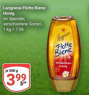 Langnese Flotte Biene Honig im Spender, Wildblütenhonig, 500 g