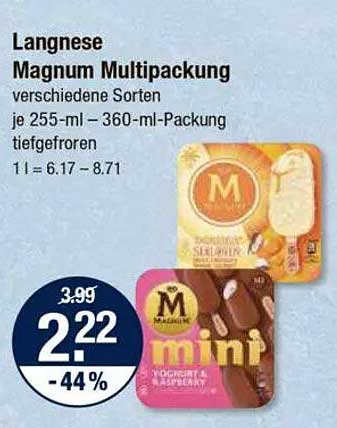 Langnese Magnum Multipackung verschiedene Sorten je 255-ml – 360-ml-Packung tiefgefroren