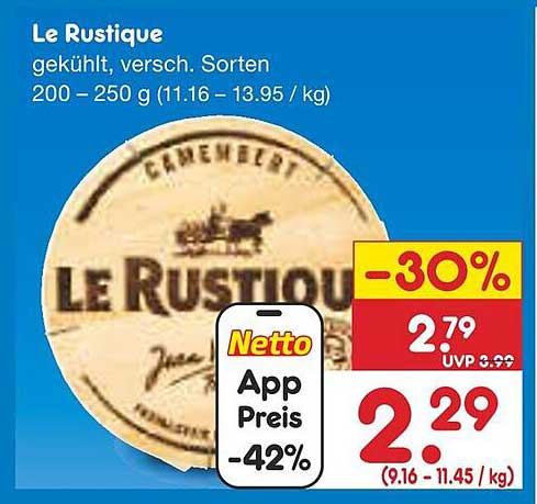 Le Rustique Camembert – gekühlt, verschiedene Sorten