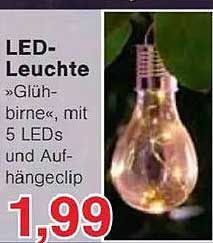 LED-Leuchte »Glühbirne«, mit 5 LEDs und Aufhängclip
