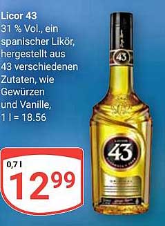 Licor 43 - Spanischer Likör mit 31 % Vol.