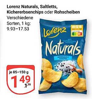 Lorenz Naturals, Saltletts, Kichererbsenchips oder Rohscheiben, 85-150 g