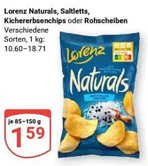 Lorenz Naturals, Saltletts, Kichererbsenchips oder Rohscheiben