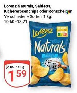 Lorenz Naturals, Saltletts, Kichererbsenchips oder Rohscheiben – verschiedene Sorten, 1 kg
