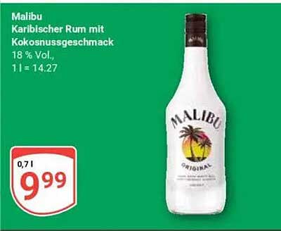 Malibu Karibischer Rum mit Kokosnussgeschmack 0,7 l
