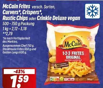 McCain Frites - Verschiedene Sorten