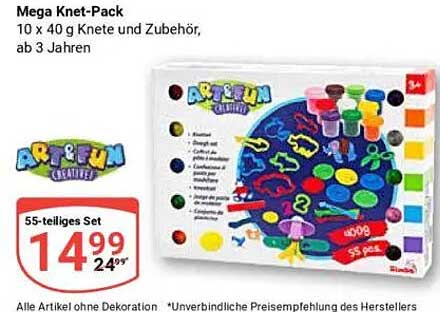 Mega Knet-Pack 10 x 40 g Knete und Zubehör, ab 3 Jahren