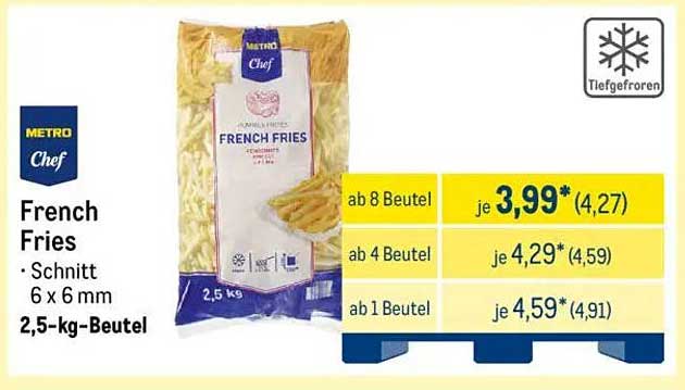 METRO Chef French Fries - 2,5 kg Beutel