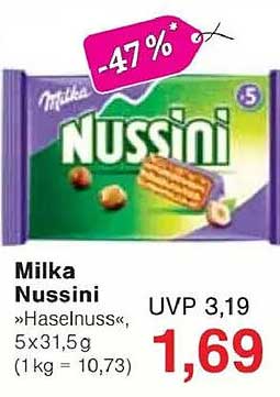 Milka Nussini »Haselnuss« 5x31,5g