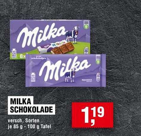 MILKA Schokolade 85 g - 100 g Tafel