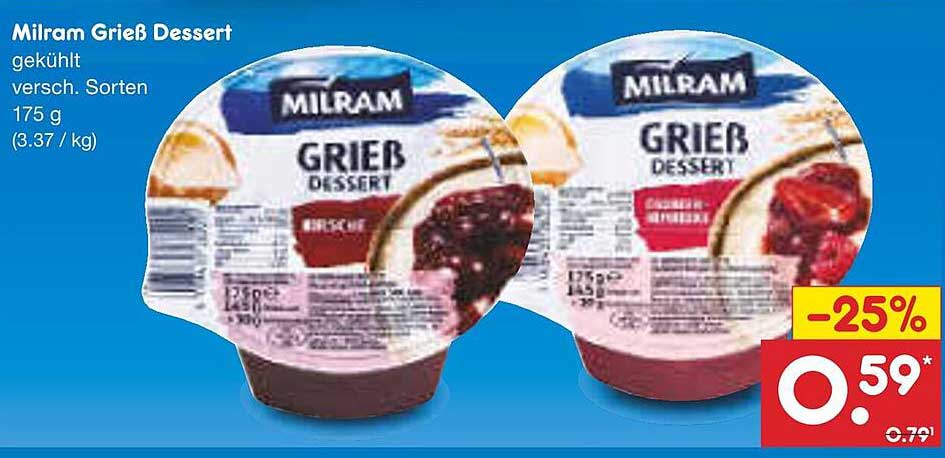 Milram Grieß Dessert - gekühlt, verschiedene Sorten, 175 g