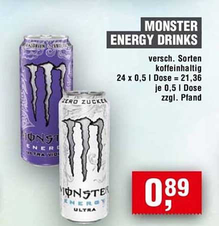 MONSTER ENERGY DRINKS - Verschiedene Sorten