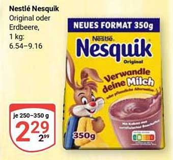 Nestlé Nesquik Original oder Erdbeere, 350 g, nur 2,29 €