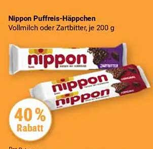 Nippon Puffreis-Häppchen Vollmilch oder Zartbitter, je 200 g