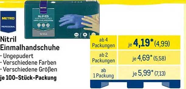 Nitril Einmalhandschuhe - unpudert, verschiedene Farben und Größen