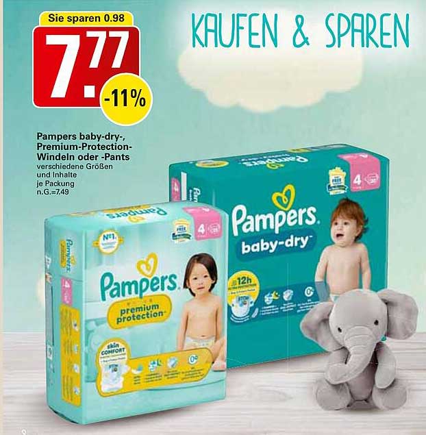 Pampers baby-dry - Premium-Protect-Windeln oder -Pants