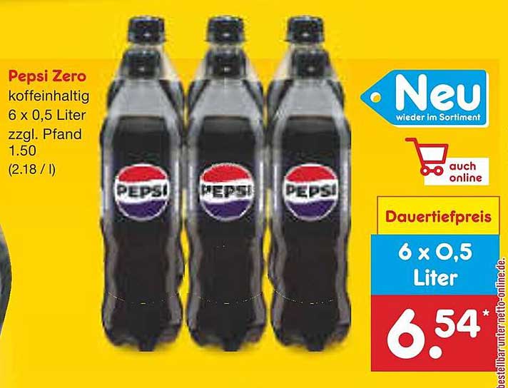 Pepsi Zero 6 x 0,5 Liter