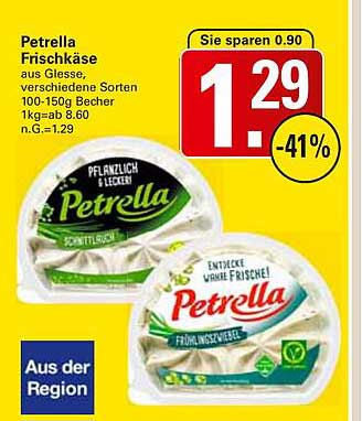 Petrella Frischkäse aus Güsse, verschiedene Sorten