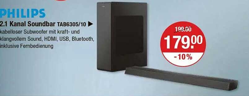 PHILIPS 2.1 Kanal Soundbar TAB6305/10