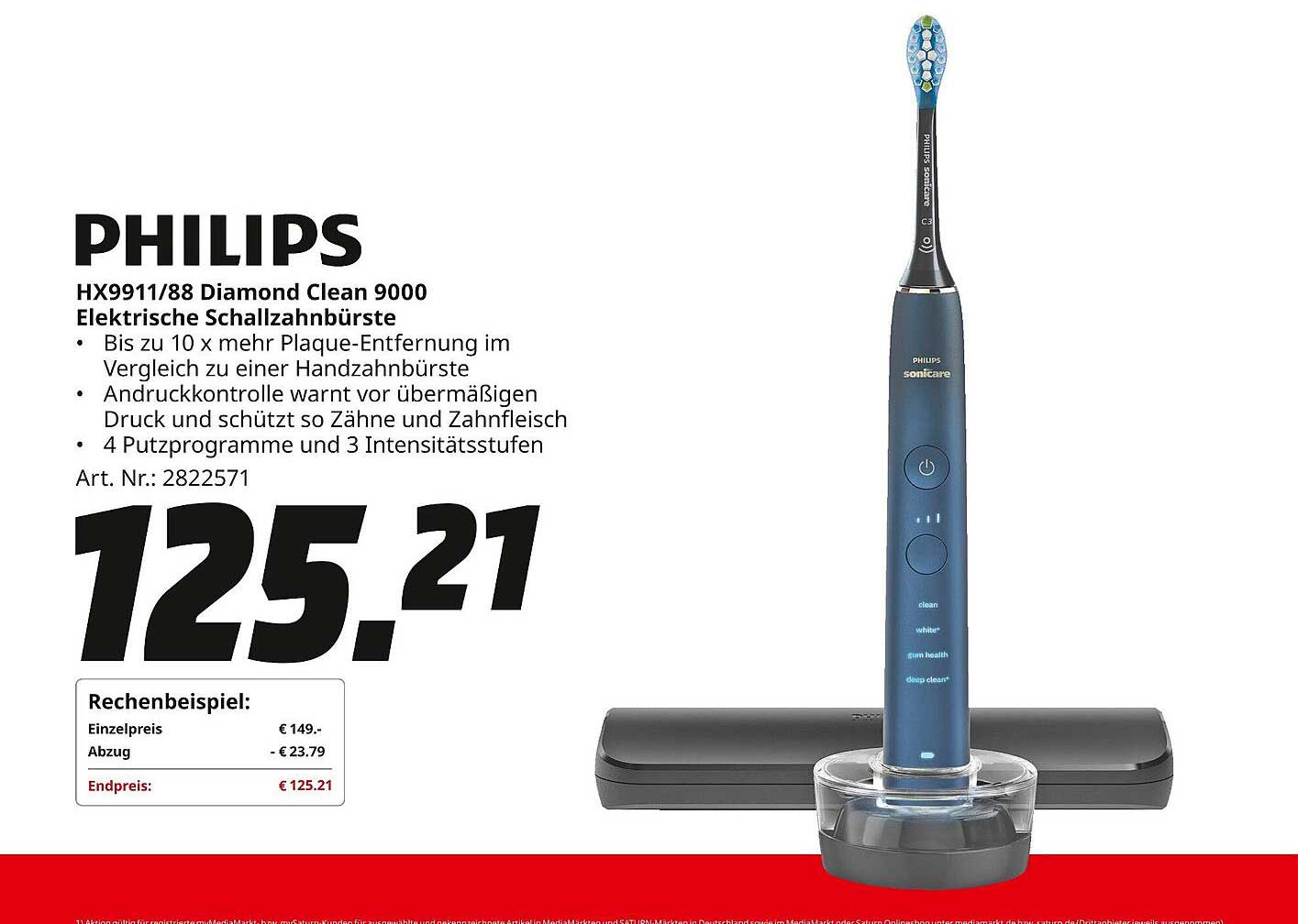PHILIPS HX9911/88 Diamond Clean 9000 Elektrische Schallzahnbürste