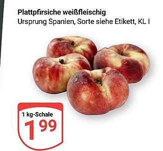 Plattpfirsiche weißfleischig 1 kg-Schale