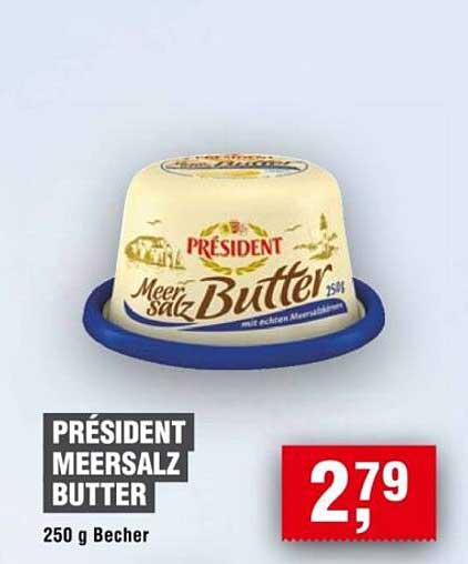 PRÉSIDENT MEERSALZ BUTTER 250 g Becher