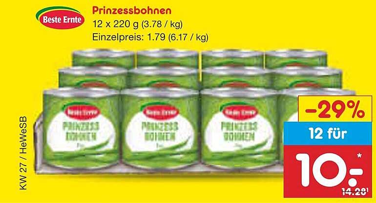 Prinzessbohnen 12 x 220 g