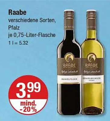Raabe verschiedene Sorten, Pfalz je 0,75-Liter-Flasche