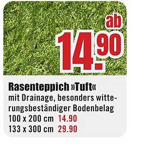 Rasenteppich »Tuft« mit Drainage, besonders witterungsbeständiger Bodenbelag