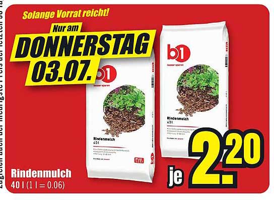 Rindenmulch 40 l (1 l = 0,06 €)