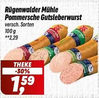 Rügenwalder Mühle Pommersche Gutsleberwurst 100 g - 30% Rabatt