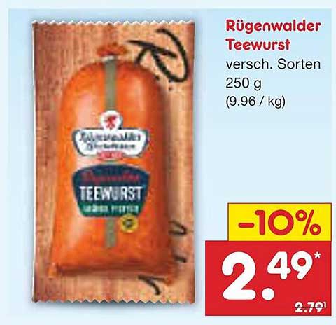 Rügenwalder Teewurst 250 g - Verschiedene Sorten