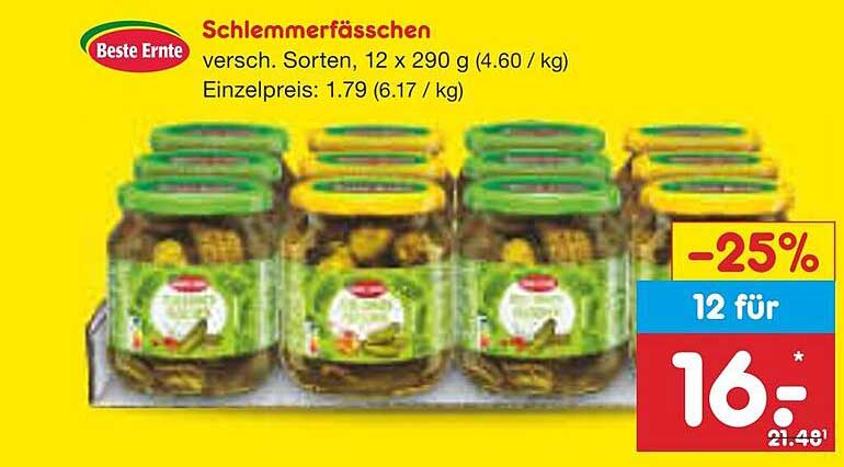 Schlemmerfässchen, 12 x 290 g, Beste Ernte