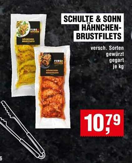 Schulte & Sohn Hähnchen-Brustfilets - verschieden gewürzt gegart