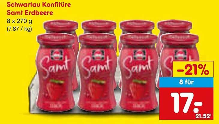Schwartau Konfitüre Samt Erdbeere 8 x 270 g
