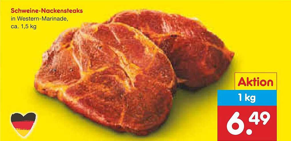 Schweine-Nackensteaks in Western-Marinade, ca. 1,5 kg