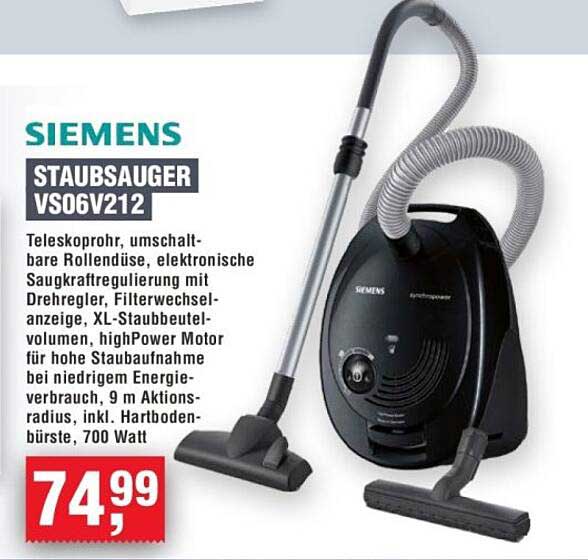 SIEMENS STAUBSAUGER VS06V212