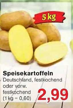 Speisekartoffeln, Deutschland, festkochend oder vorw. festkochend