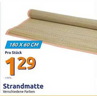 Strandmatte 180 x 60 cm in verschiedenen Farben