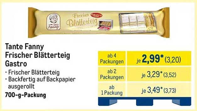 Tante Fanny Frischer Blätterteig Gastro 700-g-Packung