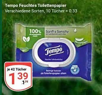 Tempo Feuchtes Toilettenpapier - Verschiedene Sorten, 10 Tücher = 0.33