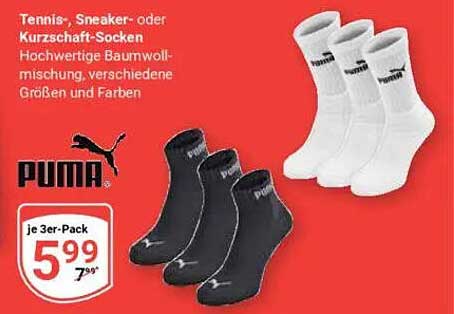 Tennis-, Sneaker- oder Kurzschaft-Socken 3er-Pack