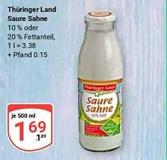 Thüringer Land Saure Sahne 10 % oder 20 % Fettanteil