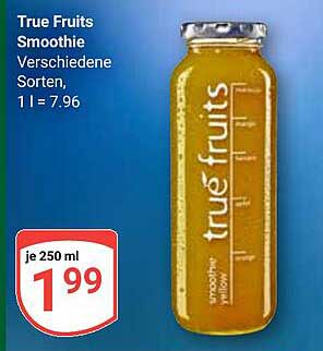 True Fruits Smoothie – Verschiedene Sorten, 250 ml für 1,99