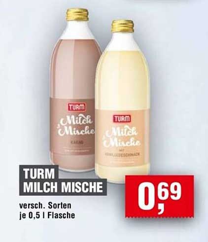 TURM MILCH MISCHE - verschiedene Sorten, je 0,5 l Flasche