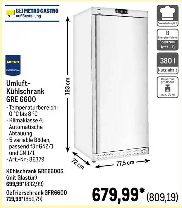 Umluft-Kühlschrank GRE 6600