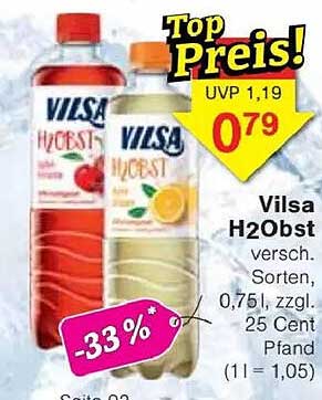 Vilsa H2Obst 0,75 L - Top Preis! Nur 0,79 €!